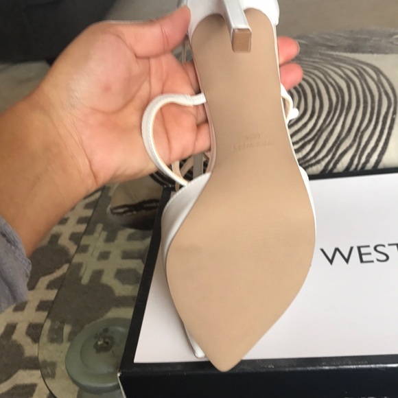 Brand new, never worn white strap heels - Picture 3 of 3